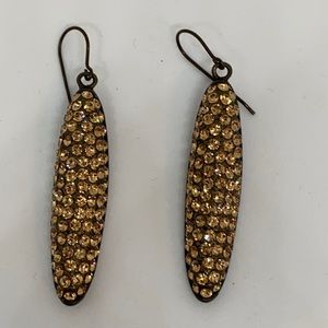 Gold rhinestone drop earrings